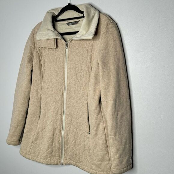 The north face cream zip up jacket size medium - Picture 2 of 5